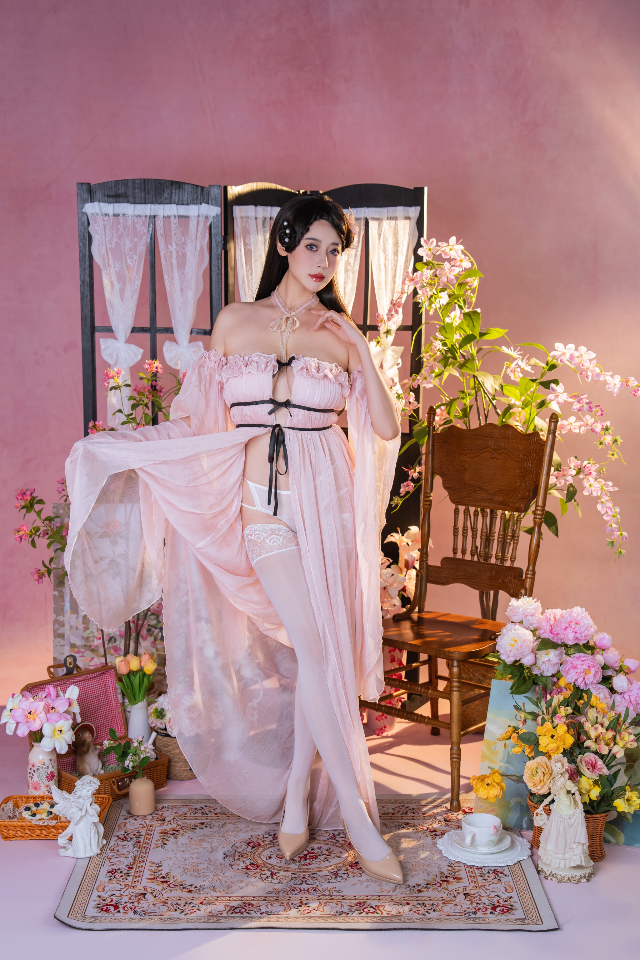 奈汐酱nice - NO.140 粉红茶事[78P]-XikXak